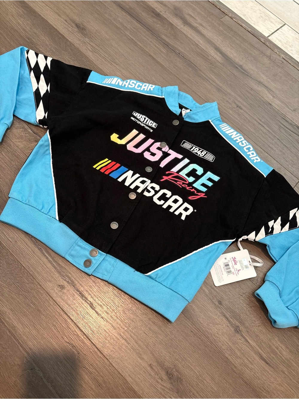 Girls NASCAR X Justice Collab Racing Jacket, Size L